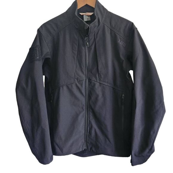 5.11 Tactical Softshell Jacket Men's Small Black Full Zip Water Resistant